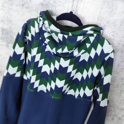 Hoodie / Kapuzenpullover ZICK-ZACK | Kinder Gr. 146 - Sommersweat | RÄUBERKIND