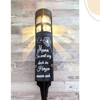 Grablicht Solar Pusteblume, Personalisiert,  Gedenklicht, Trauerlicht, Erinnerungslicht, Grab