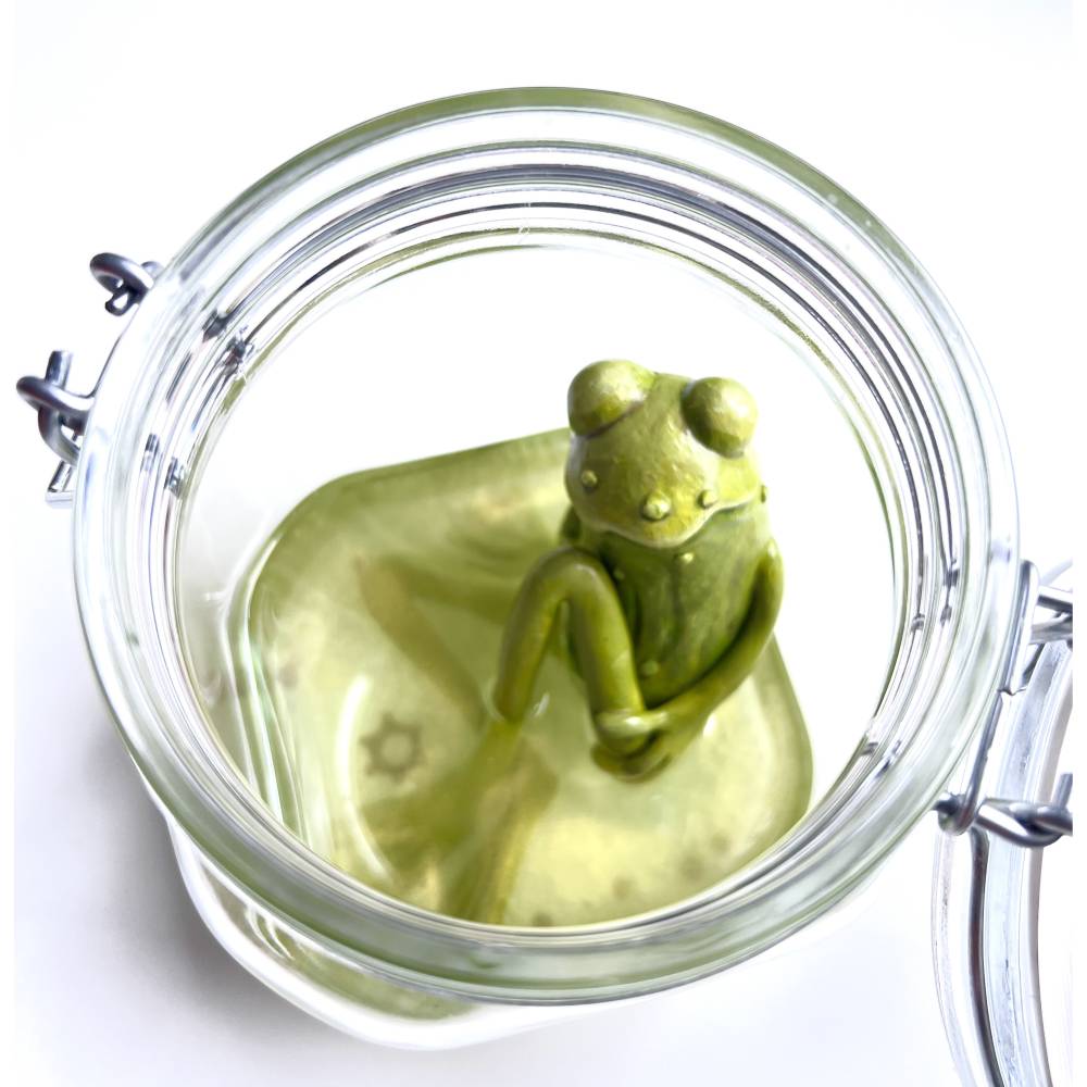 Der Spreewaldfrosch, Pickles, saure Gurken, Frosch Skulptur, Frosch im Glas, Froschkönig, Froschplastik, modellierter Fr Bild 4