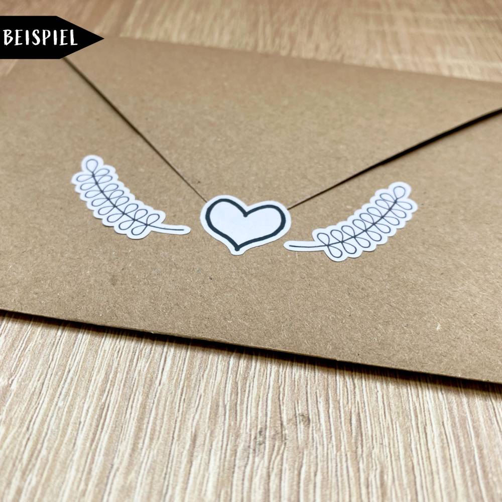 Stickerbogen Ornamente | Blume, Herz, Krone, Diamant, Zweige | Schwarz Weiss Aufkleber Sticker Bild 7