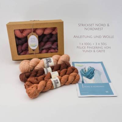 Strickset Nord & Nordwest Roter Farbverlauf