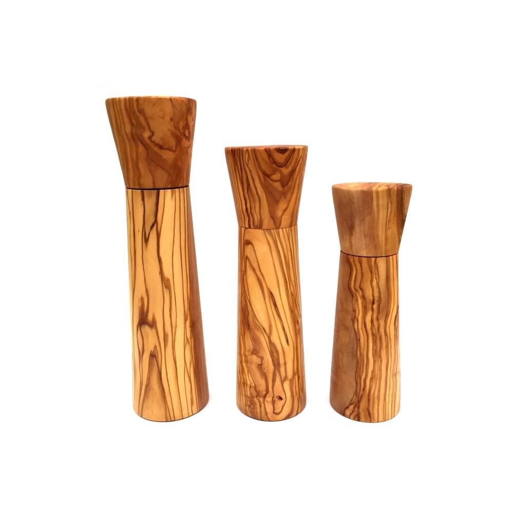 Salz- und Pfeffermühle, Holz Mühle, handgefertigt aus Olivenholz, Geschenk