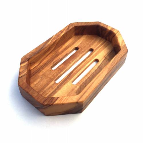 Seifenschale Hexagon, Seifenablage, Badezimmer, Gäste WC, handgemacht aus Olivenholz.