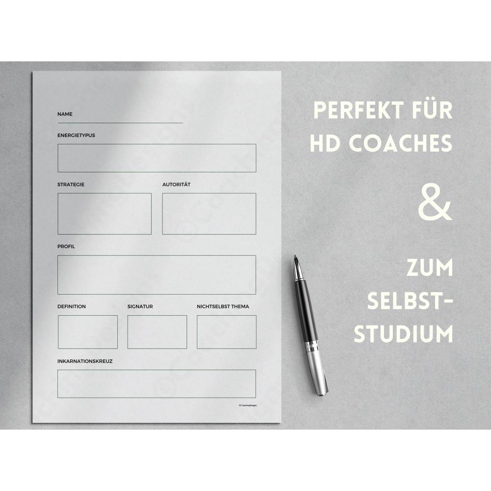 Human Design Bodygraph zum ausdrucken | Human Design Chart PDF | Human Design Überblick deutsch | HD Notizen Deutsch | H Bild 2