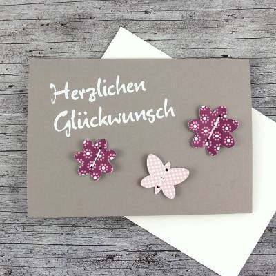 3D-Klappkarte **Blumen2** von ZWEIFARBIG mit Kuvert Grußkarte Klappkarte 3D-Grußkarten Glückwunsch