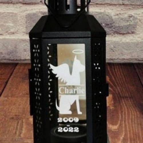 Haustier Erinnerung, Trauerlicht, Gedenklicht, Trauerlampe, Hund, Erinnerungslicht, Grabdeko Tier, Trostlicht, personali