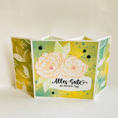 Florale Glückwunschkarte " Alle Anlässe" Funfold Karte handgefertigt Karte Stampin up