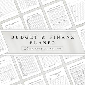 Budget- und Finanzplaner als PDF in Deutsch (A4 & A5) | 25 minimalistische Planerseiten zum ausdrucken oder digital auf