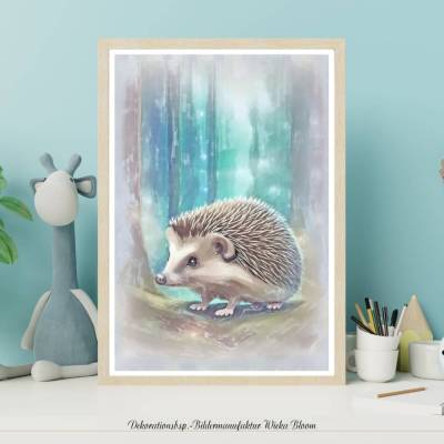 Kleiner Igel, DIGITALES BILD ZUM DOWNLOAD & DRUCKEN Printables, Wanddeko Poster Karte Geschenkidee kaufen