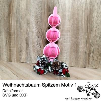 Plotterdatei Weihnachtsbaum Spitze Motiv 1