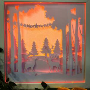 Schöne Weihnachts Lampe mit 3D Bild inkl. Farbwechsel mit Fernbedienung.