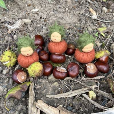 Kastanien Mini - Blumenkind - Jahreszeitentisch - Herbst