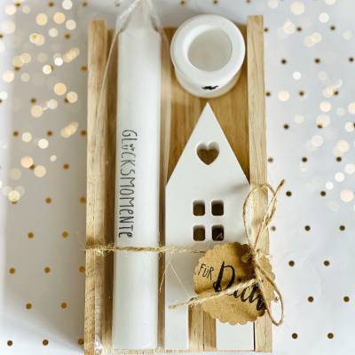 Kerzen Geschenkset für Freunde. Geburtstag. Dankeschön. Muttertag. Mitbringsel. Wichtelgeschenk. Silvester.