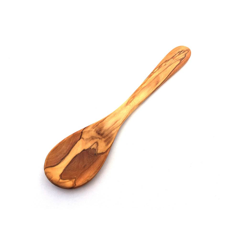 Kochlöffel breiter Griff flach 30 cm handgefertigt aus Olivenholz, Hochwertig