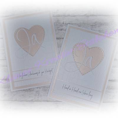 Karte zur Hochzeit ♥ Einladungskarte, Hochzeitseinladung, Dankeskarte ...  Handmade