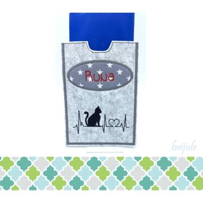 Katzenpasshülle mit Name, Farblich individualisierbar