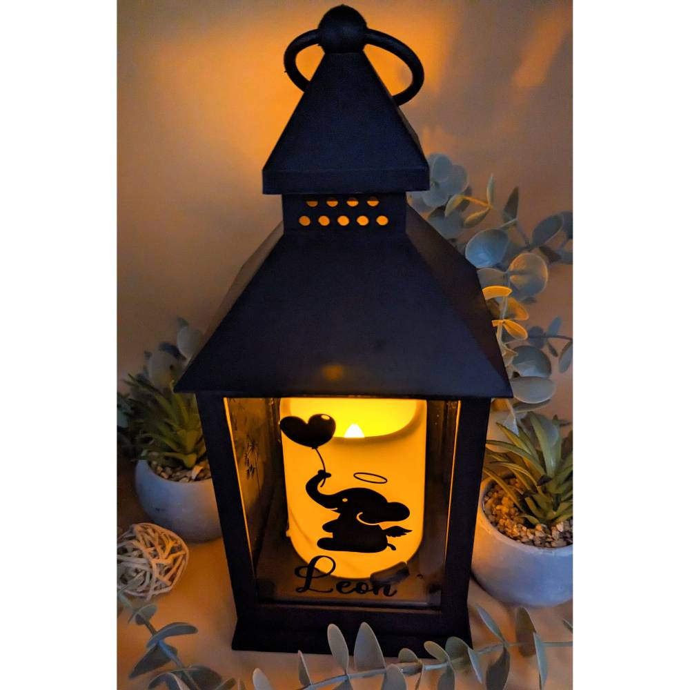 Grablicht Sternenkind, Led Laterne mit und ohne 6h Timer, Personalisiert, Gedenklicht, Trauerlicht, Trauerlaterne, Grab