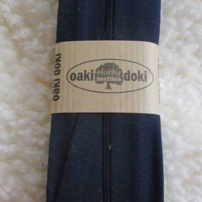 3 m Jersey -Schrägband  Oaki Doki dunkelblau uni gef. 40/20mm  (1m/1,17 €)