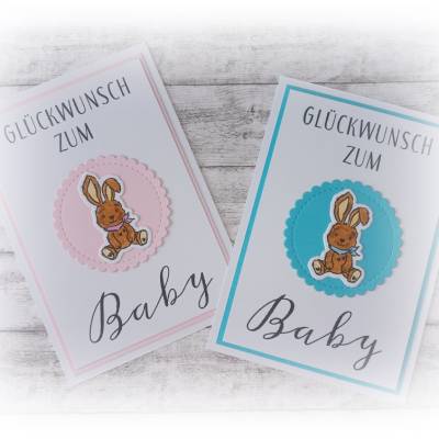 Karte zur Geburt, Babykarte, Glückwunschkarte, Baby ... Handmade