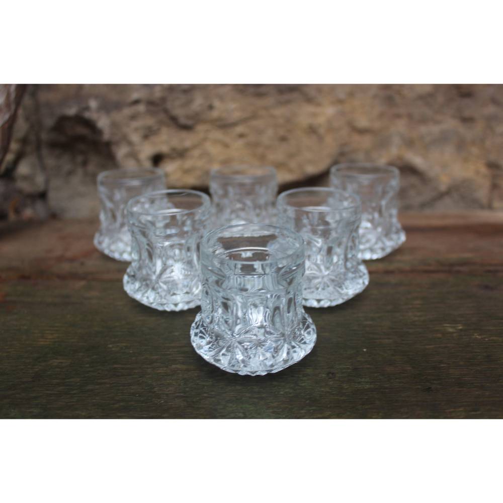 6 Schnapsgläser Pressglas 60er 70er Jahre DDR GDR