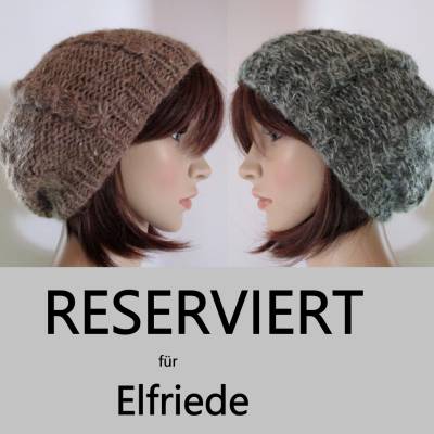 RESERVIERT für Elfriede: 2 Mützen mit Alpaka und Seide, Beanie, Strickmütze, mit Zopfmuster
