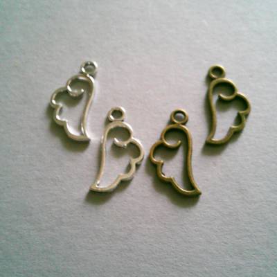 6x Charms Anhänger Engelsflügel 2 Farben zur Auswahl