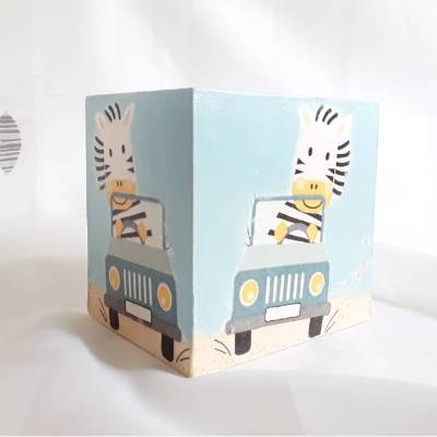 Spardose Zebra,  Holzspardose