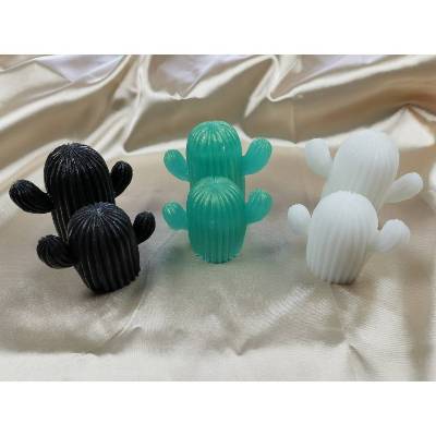 Kaktus Deko Set aus Resin – Handgefertigte Boho Kaktus Dekoration in Schwarz, Weiß & Türkisgrün