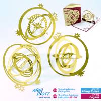 Plotterdatei Weihnachtskugel, Weihnachtsdeko, Weihnachtskarte Popup, Weihnachtsgeschenk, Weihnachtsbaumschmuck, einfach