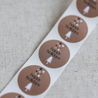Aufkleber Tannenbaum matt | happy holidays | runde Sticker | Geschenkaufkleber | Verpacken von Bestellung | Weihnachten