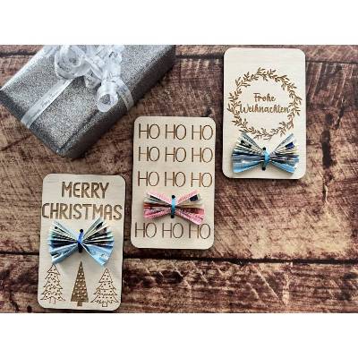 Weihnachtskarten aus Holz, Grußkarten
