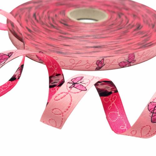 Webband - Schmetterlinge - 1 m - 1,50 Eur/m - rosa - Letterschminge - mymaki - farbenmix - 12 mm