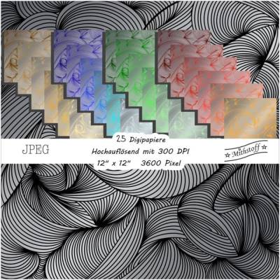 Digipapier  - Edle Welle - großes Bundle - Datei - Mithstoff