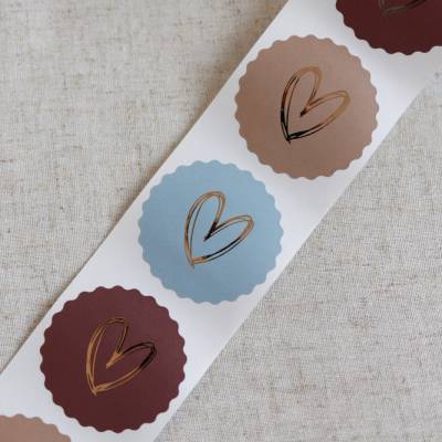 Aufkleber Herz mit Goldeffekt | runde Sticker | Geschenkaufkleber | Verpacken von Bestellungen | Geburtstagsgeschenk 