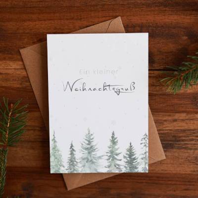 Weihnachtskarte | Weihnachtspost | Weihnachtsgruß | Winterlandschaft | aus Naturpapier | DIN A6 | Kuvert | Grußkarten 