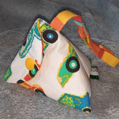 Schnullertasche mit Druckknopf, Pyramidentasche