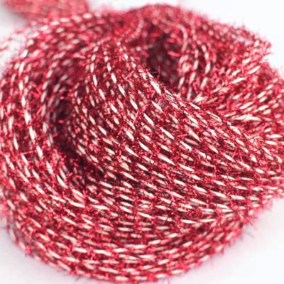 Finnisches Papiergarn - Fluffy Glitter cranberry - normal, Stärke 0,8