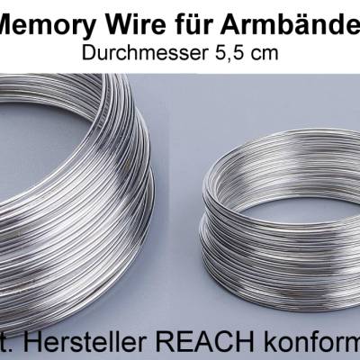 MemoryWire - silberfarben - ca. 5,5 mm Durchmesser - Dicke ca. 0,9 mm