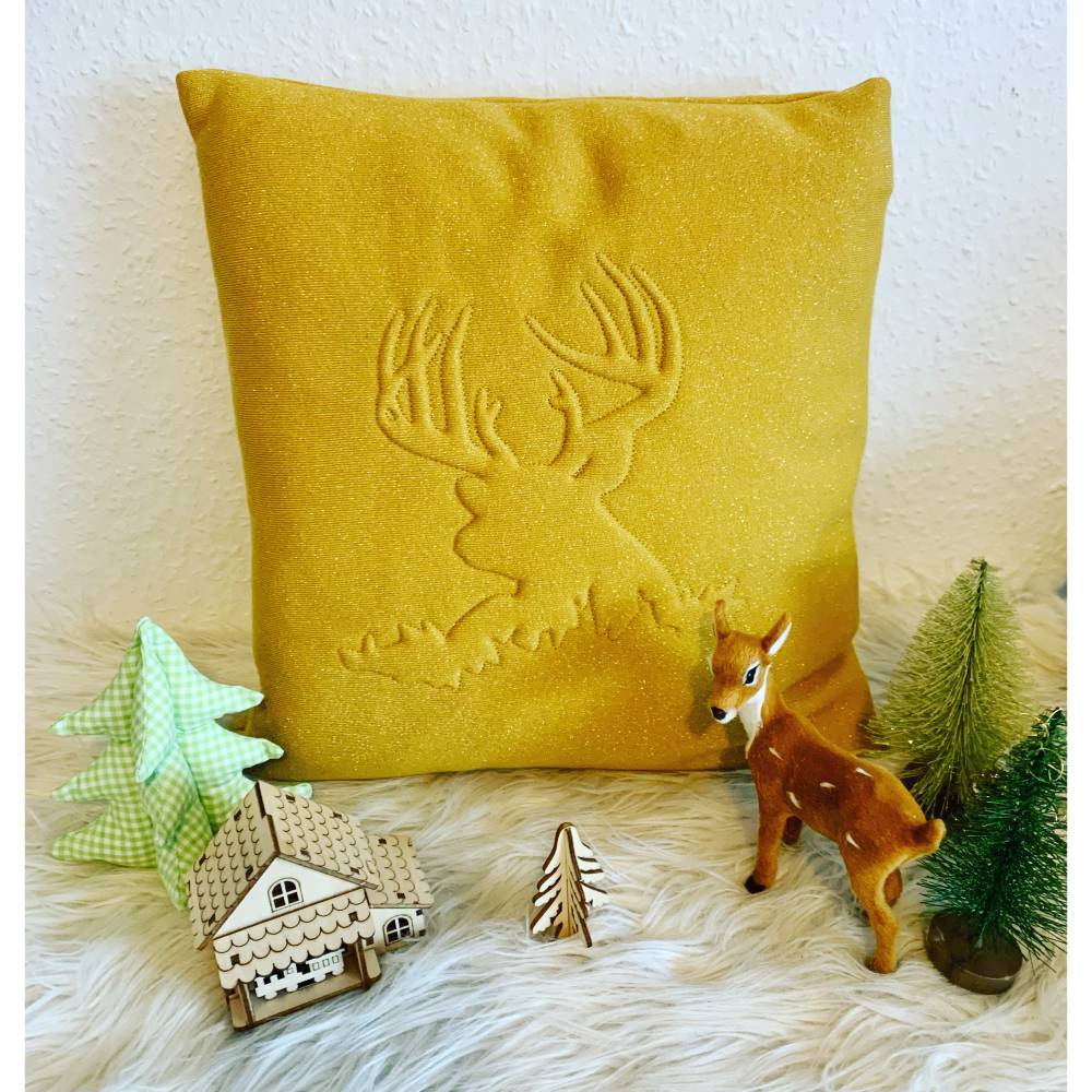 Stickdatei 3D Hirsch Trapunto Weihnachten Set 901 – inkl. Anleitung & Stickschaum Bild 1