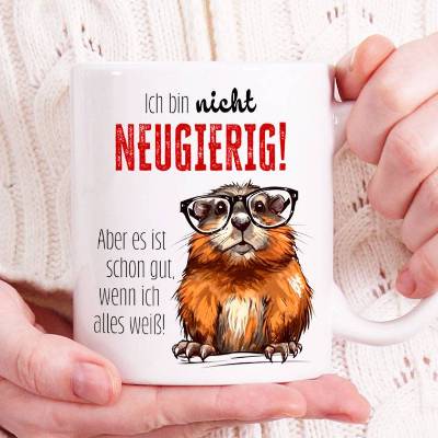 Tasse 'Ich bin nicht neugierig' - Bürotasse mit Spruch, Kaffeetasse, Humor, Arbeit, Geschenk