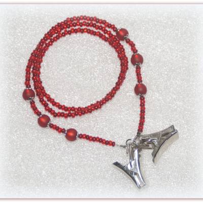 Serviettenkette rot dunkelrot unisex, Serviettenhalter zum Umhängen