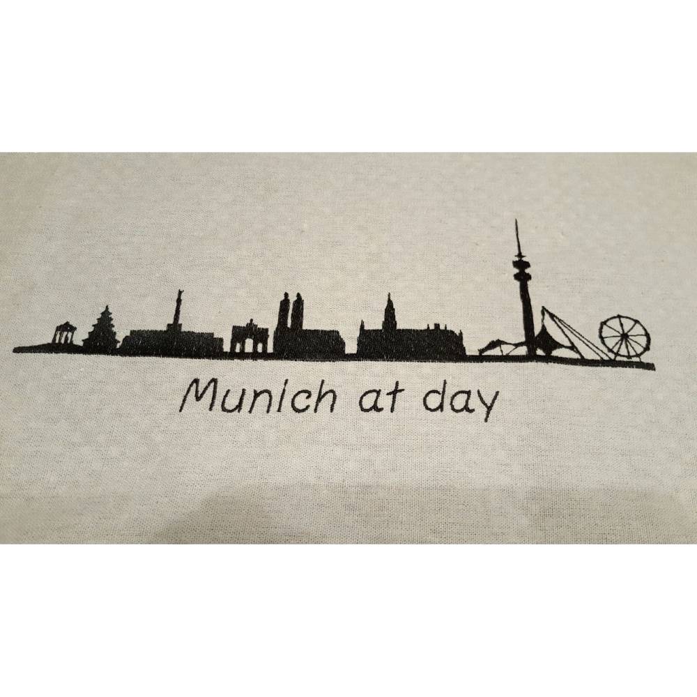 4 tlg. Stickdatei Skyline München 2 Größen verschiedene Dateiformate Stickmuster Stickmotiv mit und ohne Schriftzug Bild 4