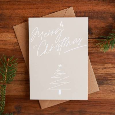 Weihnachtskarte | Weihnachtspost | Weihnachtsgruß | Merry Christmas | aus Naturpapier | DIN A6 | Grußkarten 