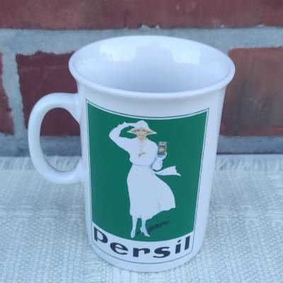 Vintage Kaffeebecher - Werbung für Persil - weiße Dame