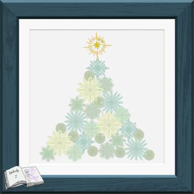 Digistamp 01 Weihnachtsbaum Schneeflocken