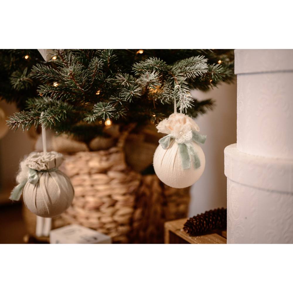Weihnachtsbaumschmuck Tannenbaumschmuck Christmas Schmuck Handgemacht Handmade Weihnachtsgeschenk boho Rustikale beige