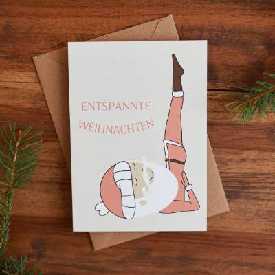 Weihnachtskarte | Weihnachtspost | Weihnachtsgruß | entspannte Weihnachten | aus Naturpapier | DIN A6 | Grußkarten 