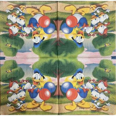 1 Serviette - zum Basteln - Donald Duck (S6)