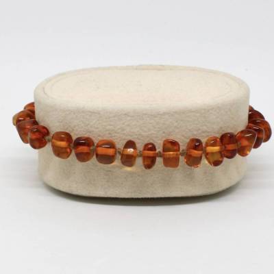 Damen Bernsteinarmband geknotet 20cm lang - Vintage Armband aus Bernstein