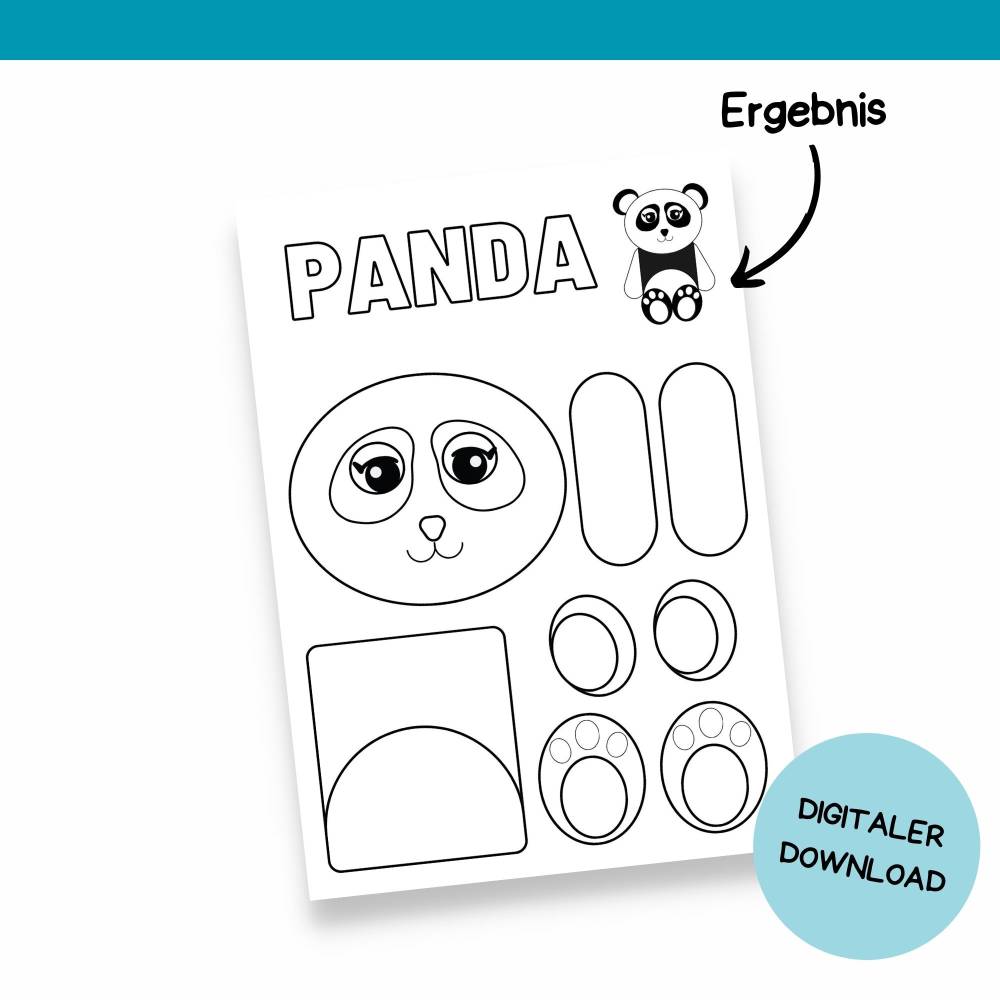 Bastelvorlage Tiere für Kinder - Druckvorlage - Bastelideen zum Selberdrucken - Bastelbuch - Digitaler Download Bild 9